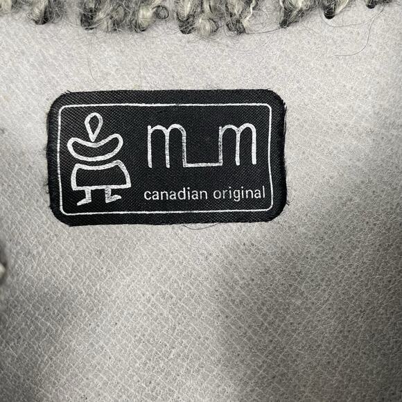 Vintage mLm Canadian Original Suede And Knit Vest Women M Gray Leather Boho Art - Picture 3 of 10